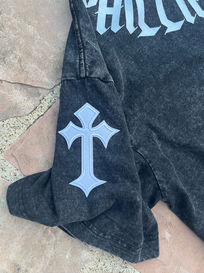 001  BLACK OVERSIZED WASHED TEE CROSS PATHES