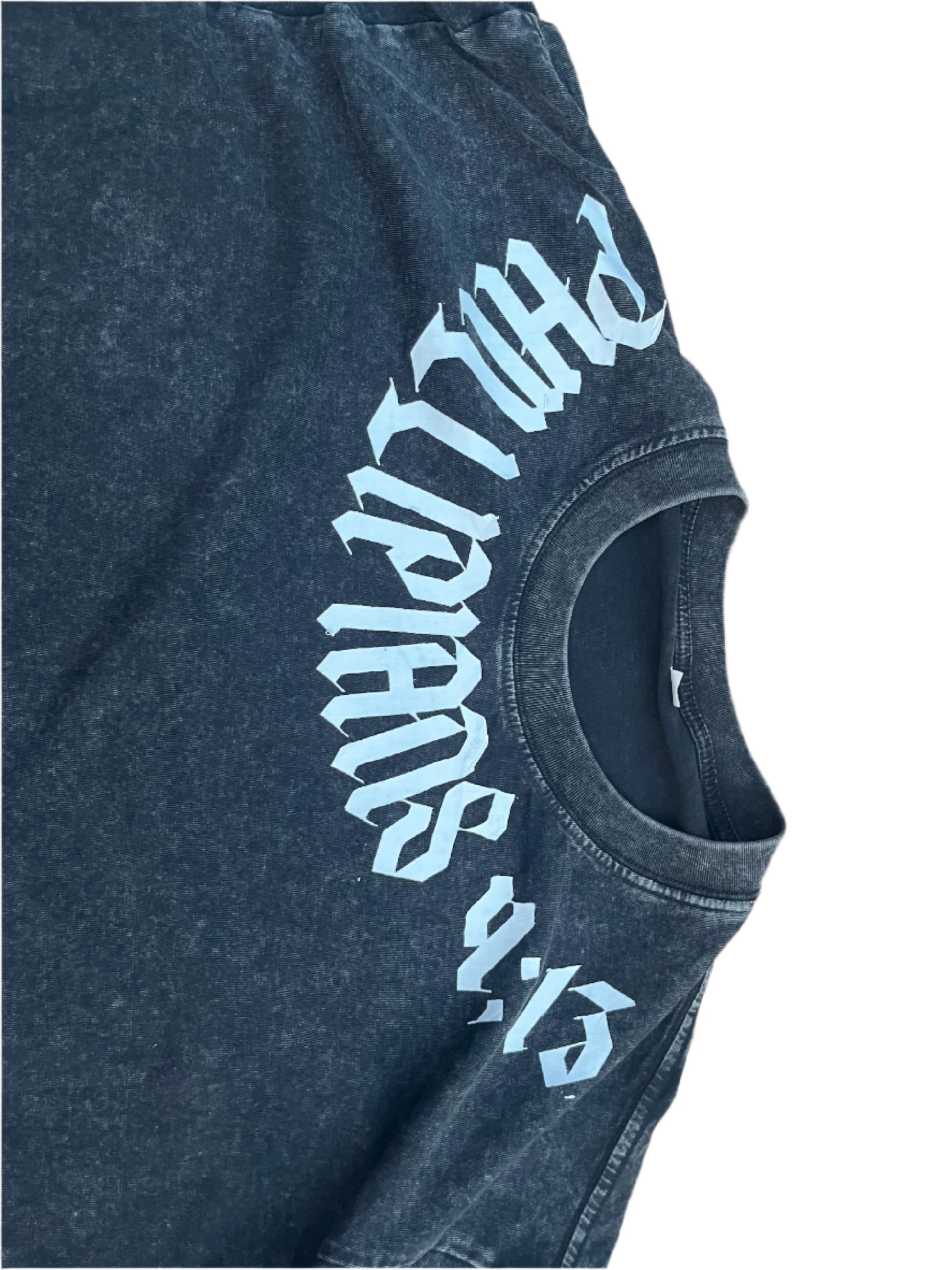 001  BLACK OVERSIZED WASHED TEE BIBLE VERSE PHILLIPIANS 4;13